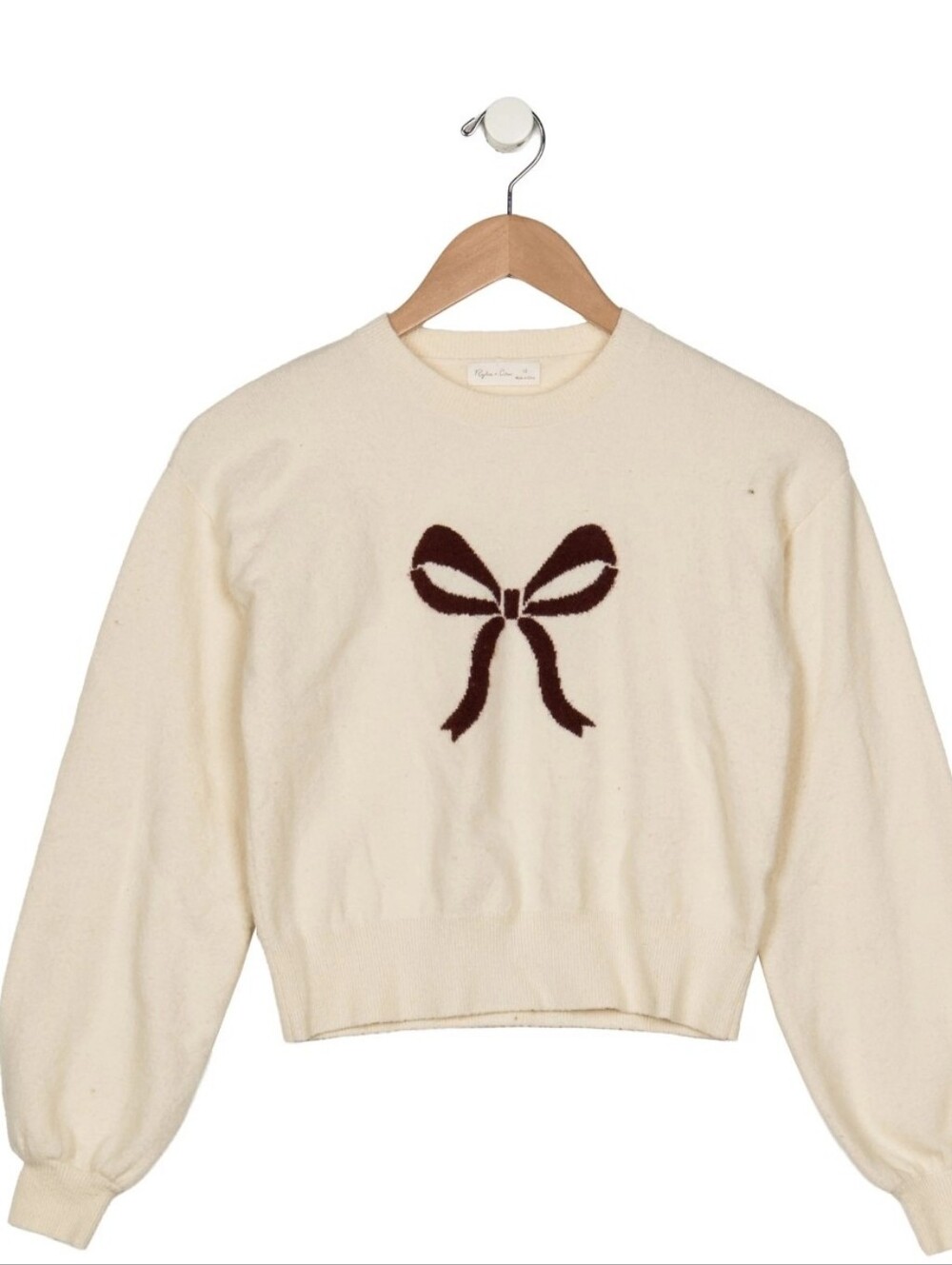 Rylee + Cru Girls Bow Cream Sweater Size 2-3